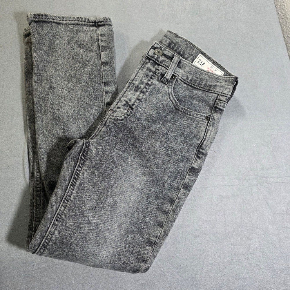 Gap Vintage Slim High Rise Jeans 25 0P Grey Acid Wash Denim Petite Slim Leg